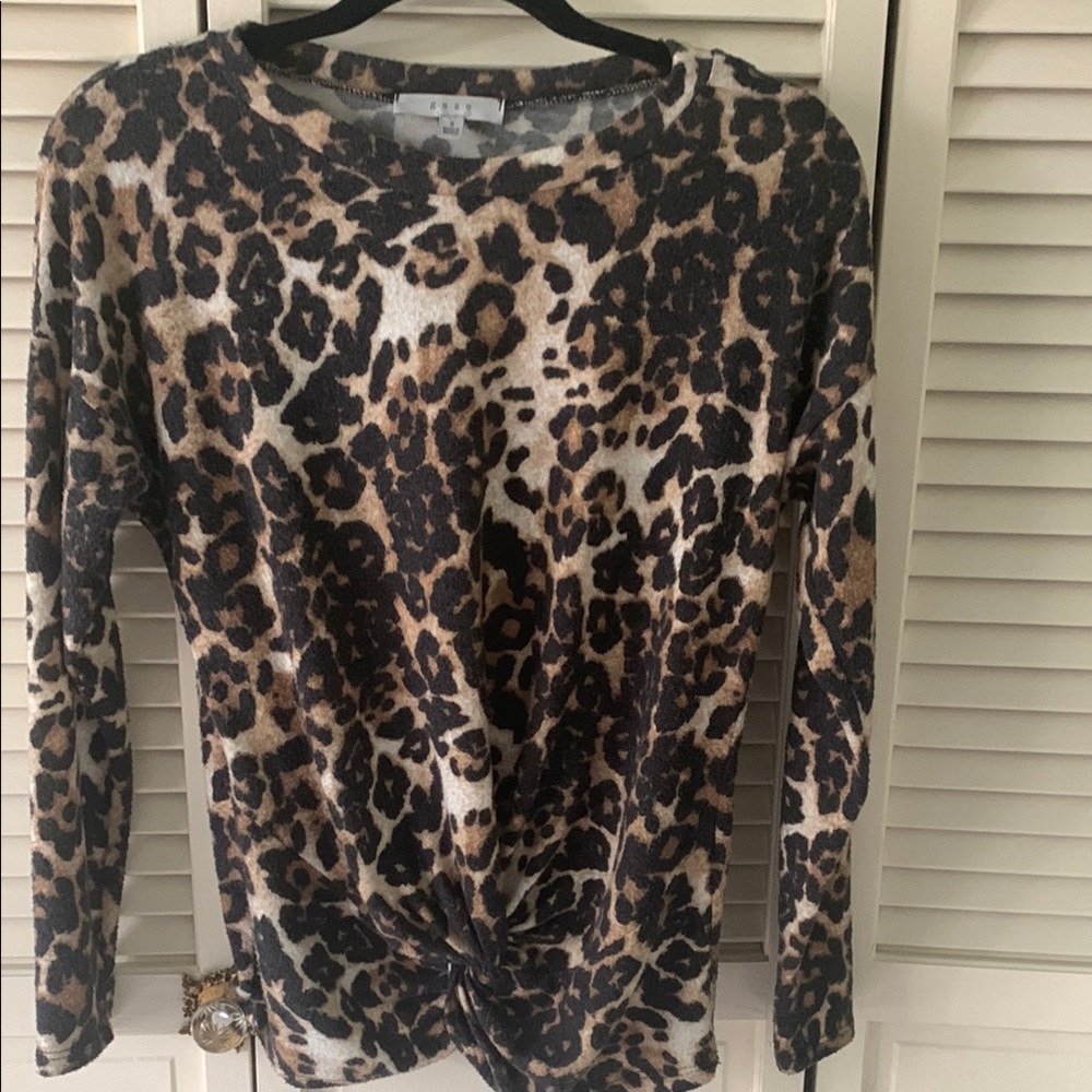 Gaze Leopard Print Sweater - Black and Brown